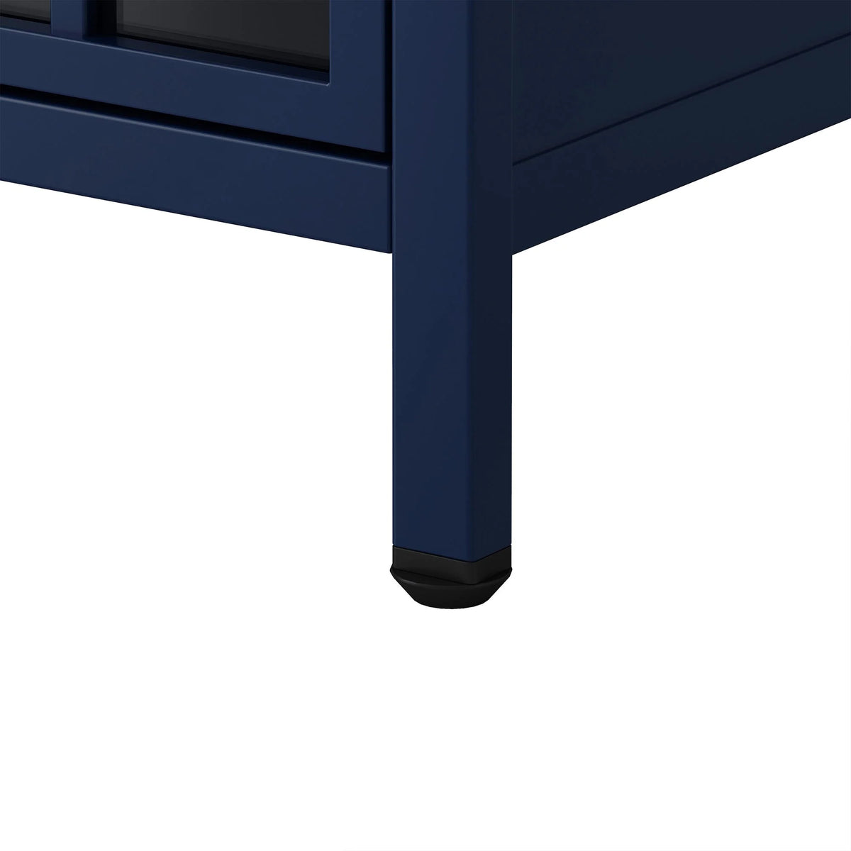 Nightstand with Storage Cabinet & Solid Wood Tabletop, Dark Blue O762